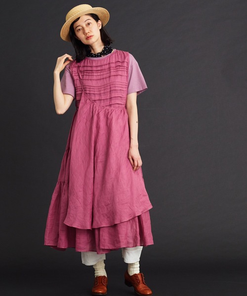 Malle(マル)の「malle Ramieノースリラップドレス(ワンピース・レディース・ピンク/キナリ/ネイビー・FREE)」の21枚目の写真