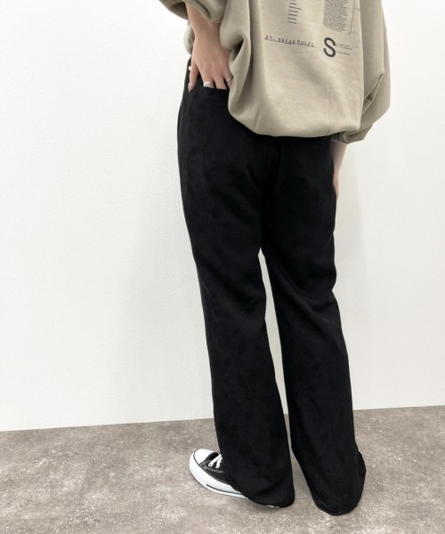 apres jour mignon（アプレジュールミニョン）の「ジャガードクロスフレアパンツ 【ZOZOTOWN限定アイテム】（その他パンツ・レディース・ブラック/グリーン系その他/ダークブルー・X-LARGE/フリー）」の9枚目の写真