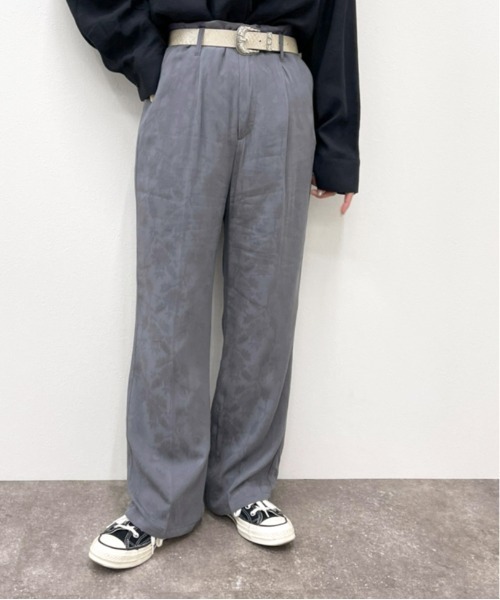 apres jour mignon（アプレジュールミニョン）の「ジャガードクロスフレアパンツ 【ZOZOTOWN限定アイテム】（その他パンツ・レディース・ブラック/グリーン系その他/ダークブルー・X-LARGE/フリー）」の13枚目の写真