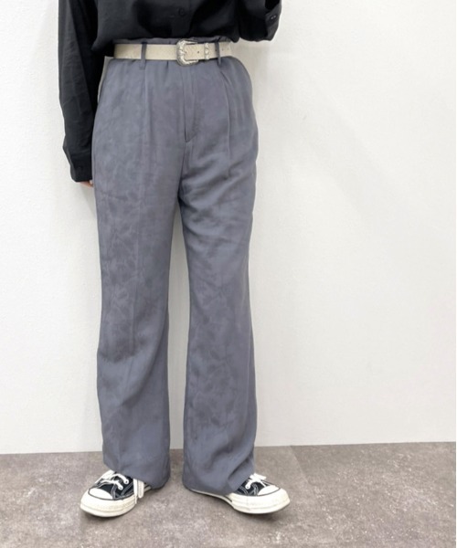 apres jour mignon（アプレジュールミニョン）の「ジャガードクロスフレアパンツ 【ZOZOTOWN限定アイテム】（その他パンツ・レディース・ブラック/グリーン系その他/ダークブルー・X-LARGE/フリー）」の5枚目の写真
