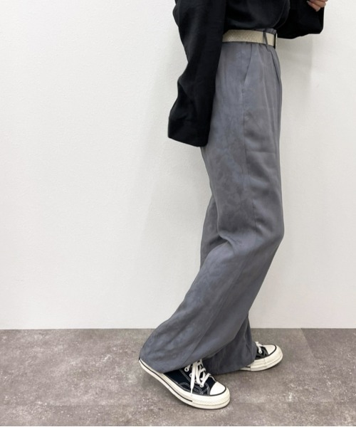 apres jour mignon（アプレジュールミニョン）の「ジャガードクロスフレアパンツ 【ZOZOTOWN限定アイテム】（その他パンツ・レディース・ブラック/グリーン系その他/ダークブルー・X-LARGE/フリー）」の18枚目の写真