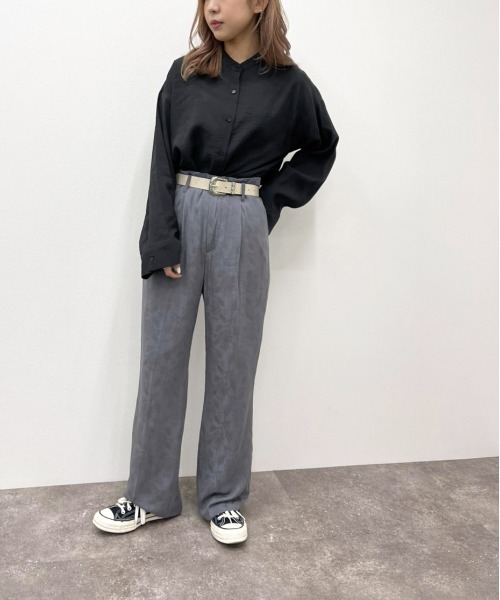 apres jour mignon（アプレジュールミニョン）の「ジャガードクロスフレアパンツ 【ZOZOTOWN限定アイテム】（その他パンツ・レディース・ブラック/グリーン系その他/ダークブルー・X-LARGE/フリー）」の16枚目の写真