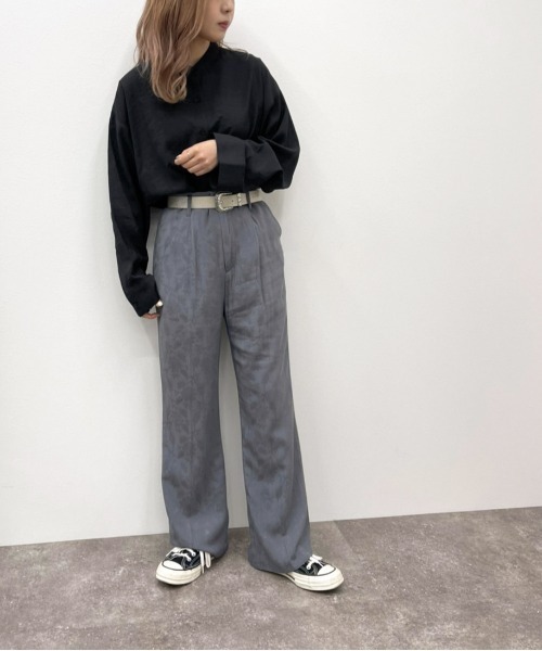 apres jour mignon（アプレジュールミニョン）の「ジャガードクロスフレアパンツ 【ZOZOTOWN限定アイテム】（その他パンツ・レディース・ブラック/グリーン系その他/ダークブルー・X-LARGE/フリー）」の11枚目の写真