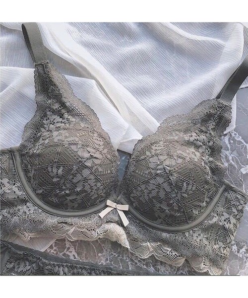 Lace Ladies（レースレディース）の「谷間メイク ノンワイヤーレースブラ&ショーツ 2点セット（ブラ&ショーツ・レディース・グリーン/モカ/ブラック/ワインレッド・80/70/75/85）」の8枚目の写真