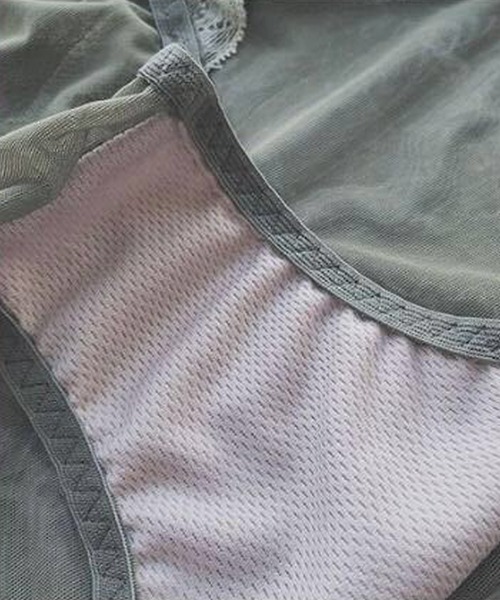 Lace Ladies（レースレディース）の「谷間メイク ノンワイヤーレースブラ&ショーツ 2点セット（ブラ&ショーツ・レディース・グリーン/モカ/ブラック/ワインレッド・80/70/75/85）」の13枚目の写真