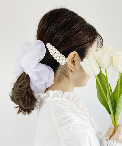 Loueme(ルエム)の「シアービッグシュシュ(シュシュ・レディース・ベージュ/ライトピンク/アイボリー/パープル/ブルー・FREE)」の8枚目の写真