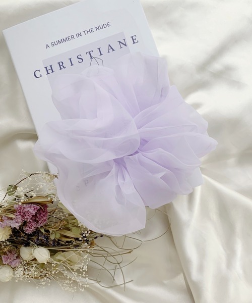 Loueme(ルエム)の「シアービッグシュシュ(シュシュ・レディース・ベージュ/ライトピンク/アイボリー/パープル/ブルー・FREE)」の7枚目の写真