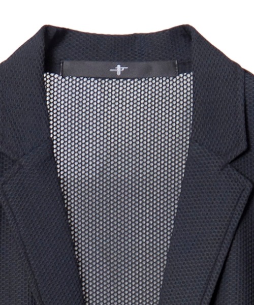 NO ID.(ノーアイディ)の「【NO ID.】Mesh Jersey 2B Jacket / メッシュ ジャージー 2ボタン ジャケット(テーラードジャケット・メンズ・ブラック/ネイビー・1/2)」の7枚目の写真