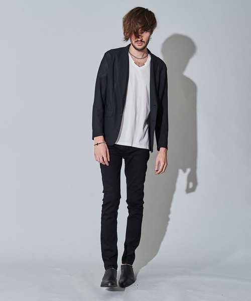 NO ID.(ノーアイディ)の「【NO ID.】Mesh Jersey 2B Jacket / メッシュ ジャージー 2ボタン ジャケット(テーラードジャケット・メンズ・ブラック/ネイビー・1/2)」の10枚目の写真