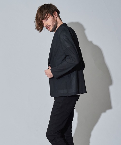 NO ID.(ノーアイディ)の「【NO ID.】Mesh Jersey 2B Jacket / メッシュ ジャージー 2ボタン ジャケット(テーラードジャケット・メンズ・ブラック/ネイビー・1/2)」の20枚目の写真