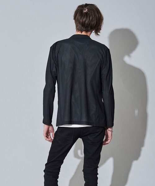 NO ID.(ノーアイディ)の「【NO ID.】Mesh Jersey 2B Jacket / メッシュ ジャージー 2ボタン ジャケット(テーラードジャケット・メンズ・ブラック/ネイビー・1/2)」の21枚目の写真