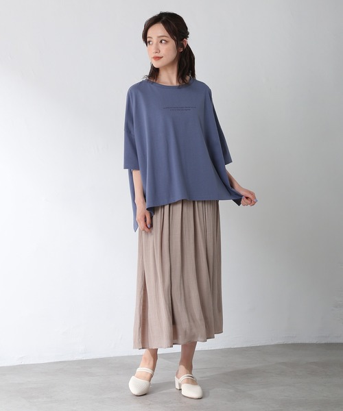 Honeys（ハニーズ）の「ロングギャザースカート（スカート・レディース・ネイビー/ブルー系その他/スミクロ/イエロー/ピンク系その他/ベージュ/オレンジ/ブルーグリーン・L/M/S）」の21枚目の写真