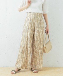 リーフプリントワイドパンツ