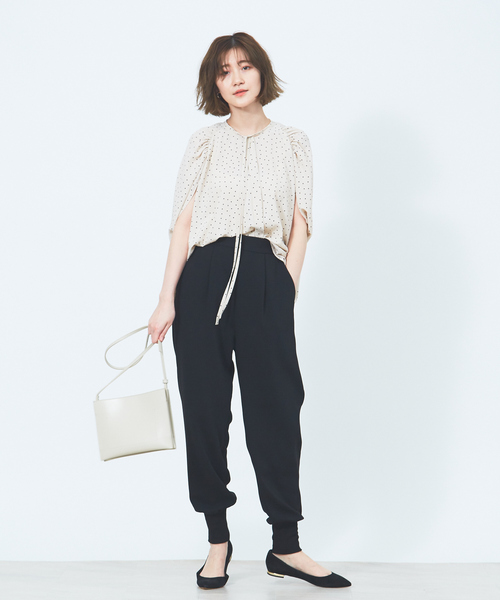 Rouge vif(ルージュヴィフ)の「ドットリボンブラウス(シャツ/ブラウス・レディース・アイボリー/ネイビー・フリー)」の3枚目の写真