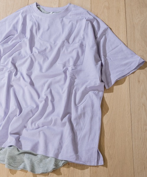 JOHN'S CLOSET(ジョンズクローゼット)の「【i】ビッグシルエット アンサンブル Tシャツ×タンクトップ(Tシャツ/カットソー・メンズ・グリーン/サックスブルー/ホワイト/ブラック/杢グレー/ベージュ/グリーン系その他/ブルー系その他/パープル系その他・MEDIUM/LARGE/X-LARGE)」の9枚目の写真