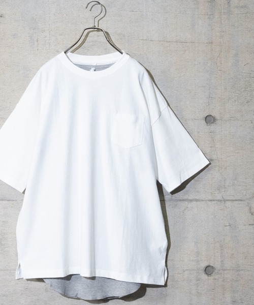 JOHN'S CLOSET(ジョンズクローゼット)の「【i】ビッグシルエット アンサンブル Tシャツ×タンクトップ(Tシャツ/カットソー・メンズ・グリーン/サックスブルー/ホワイト/ブラック/杢グレー/ベージュ/グリーン系その他/ブルー系その他/パープル系その他・MEDIUM/LARGE/X-LARGE)」の2枚目の写真