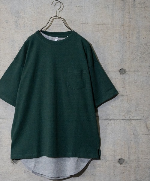 JOHN'S CLOSET(ジョンズクローゼット)の「【i】ビッグシルエット アンサンブル Tシャツ×タンクトップ(Tシャツ/カットソー・メンズ・グリーン/サックスブルー/ホワイト/ブラック/杢グレー/ベージュ/グリーン系その他/ブルー系その他/パープル系その他・MEDIUM/LARGE/X-LARGE)」の6枚目の写真