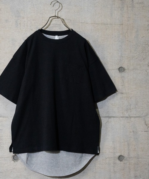 JOHN'S CLOSET(ジョンズクローゼット)の「【i】ビッグシルエット アンサンブル Tシャツ×タンクトップ(Tシャツ/カットソー・メンズ・グリーン/サックスブルー/ホワイト/ブラック/杢グレー/ベージュ/グリーン系その他/ブルー系その他/パープル系その他・MEDIUM/LARGE/X-LARGE)」の3枚目の写真