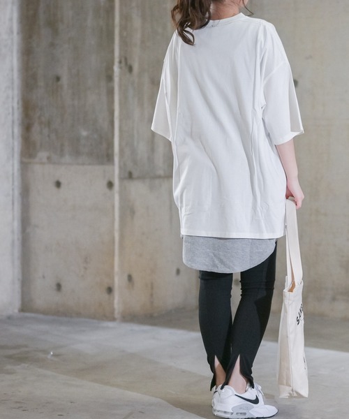 JOHN'S CLOSET(ジョンズクローゼット)の「【i】ビッグシルエット アンサンブル Tシャツ×タンクトップ(Tシャツ/カットソー・メンズ・グリーン/サックスブルー/ホワイト/ブラック/杢グレー/ベージュ/グリーン系その他/ブルー系その他/パープル系その他・MEDIUM/LARGE/X-LARGE)」の18枚目の写真