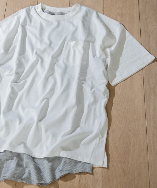 JOHN'S CLOSET(ジョンズクローゼット)の「【i】ビッグシルエット アンサンブル Tシャツ×タンクトップ(Tシャツ/カットソー・メンズ・グリーン/サックスブルー/ホワイト/ブラック/杢グレー/ベージュ/グリーン系その他/ブルー系その他/パープル系その他・MEDIUM/LARGE/X-LARGE)」の12枚目の写真