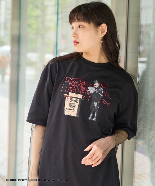 RASVOA(ラスボア)の「Banksy's GraffitiビッグT/Art DIY Punk(Tシャツ/カットソー・レディース・ブラック/オフホワイト・FREE)」の9枚目の写真