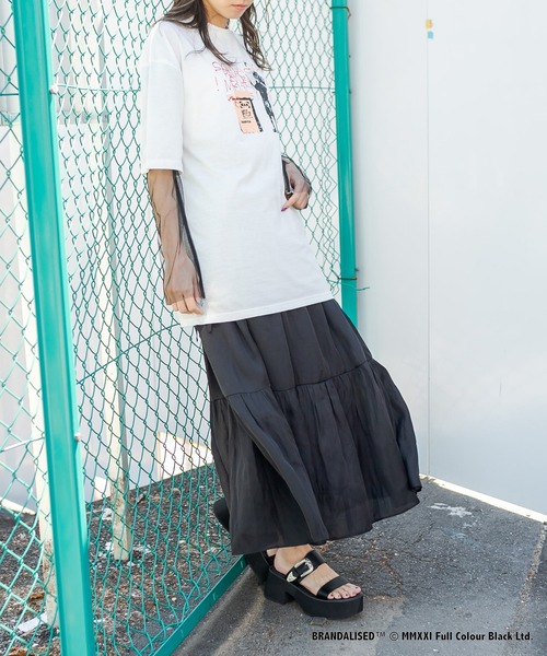 RASVOA(ラスボア)の「Banksy's GraffitiビッグT/Art DIY Punk(Tシャツ/カットソー・レディース・ブラック/オフホワイト・FREE)」の5枚目の写真