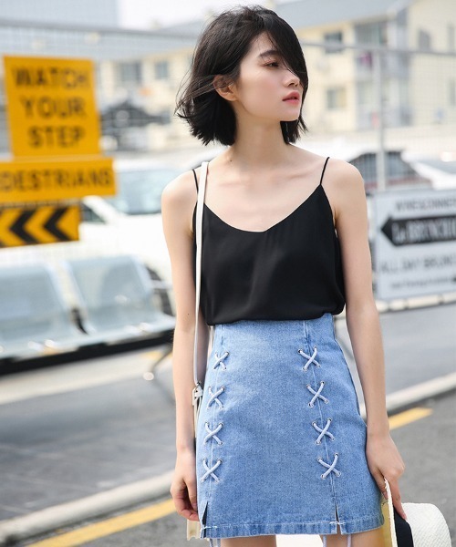 yuue' ( wear )(ユーイ)の「レイヤードシンプルキャミソール(キャミソール・レディース・ホワイト/レッド・FREE)」の5枚目の写真