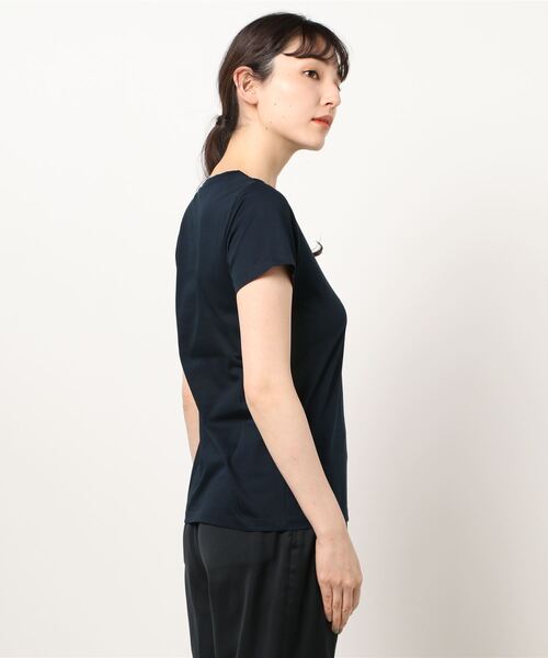 RIVE DROITE（リヴドロワ）の「コンパクトヤーンクルーTシャツ（Tシャツ/カットソー・レディース・ネイビー/ベージュ/ホワイト・FREE）」の9枚目の写真