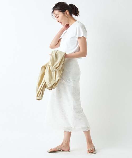 RIVE DROITE（リヴドロワ）の「コンパクトヤーンクルーTシャツ（Tシャツ/カットソー・レディース・ネイビー/ベージュ/ホワイト・FREE）」の15枚目の写真