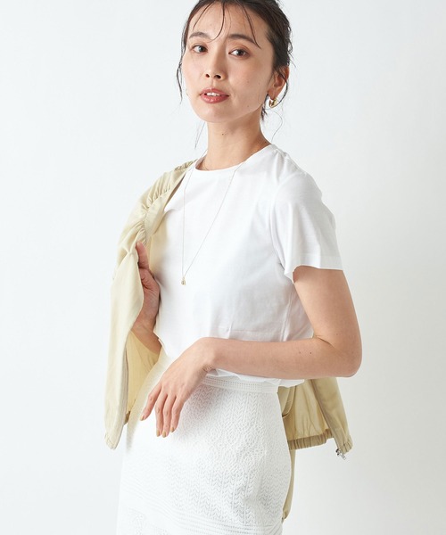 RIVE DROITE（リヴドロワ）の「コンパクトヤーンクルーTシャツ（Tシャツ/カットソー・レディース・ネイビー/ベージュ/ホワイト・FREE）」の17枚目の写真