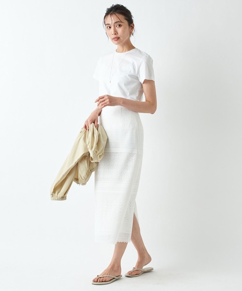 RIVE DROITE（リヴドロワ）の「コンパクトヤーンクルーTシャツ（Tシャツ/カットソー・レディース・ネイビー/ベージュ/ホワイト・FREE）」の8枚目の写真