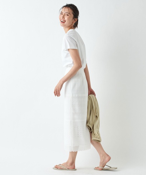 RIVE DROITE（リヴドロワ）の「コンパクトヤーンクルーTシャツ（Tシャツ/カットソー・レディース・ネイビー/ベージュ/ホワイト・FREE）」の13枚目の写真