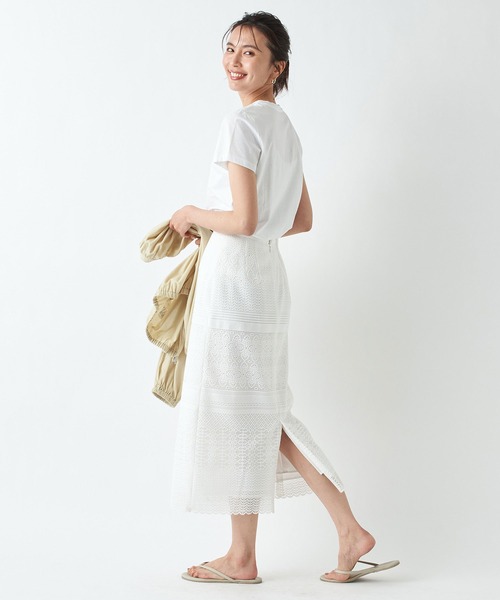 RIVE DROITE（リヴドロワ）の「コンパクトヤーンクルーTシャツ（Tシャツ/カットソー・レディース・ネイビー/ベージュ/ホワイト・FREE）」の12枚目の写真