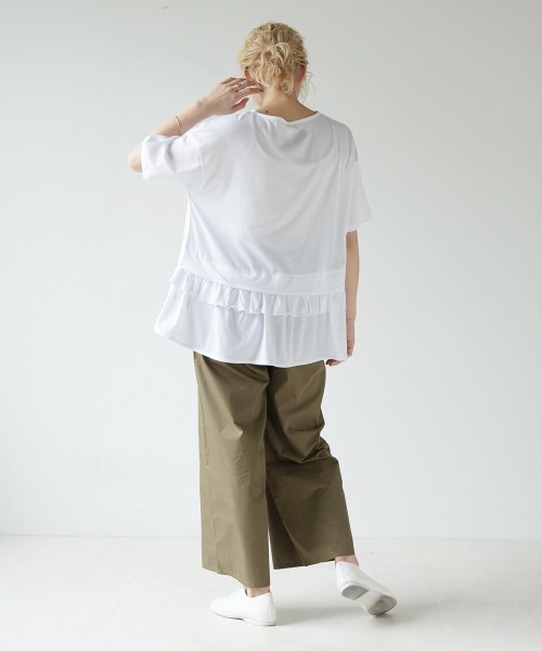 LUPILIEN(ルピリアン)の「クールタッチ素材レイヤードカットソー(Tシャツ/カットソー・レディース・チャコールグレー/ライトベージュ/オフホワイト・FREE)」の16枚目の写真