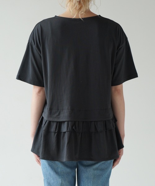 LUPILIEN(ルピリアン)の「クールタッチ素材レイヤードカットソー(Tシャツ/カットソー・レディース・チャコールグレー/ライトベージュ/オフホワイト・FREE)」の9枚目の写真