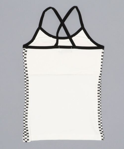 ZIDDY（ジディ）の「ZIDDY/サイド ブロック チェック ライン キャミソール（キャミソール・キッズ・ホワイト/ブラック・160/140/150/130）」の3枚目の写真