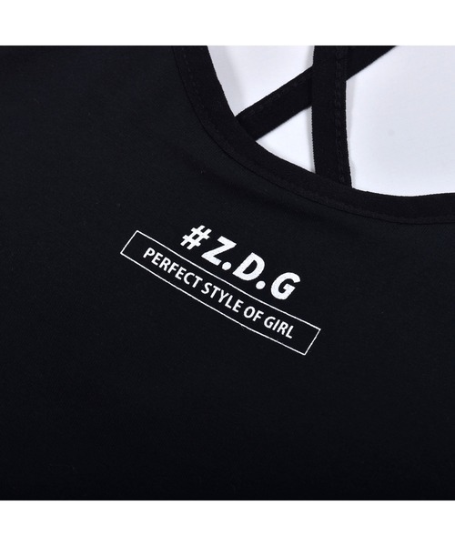 ZIDDY（ジディ）の「ZIDDY/サイド ブロック チェック ライン キャミソール（キャミソール・キッズ・ホワイト/ブラック・160/140/150/130）」の10枚目の写真