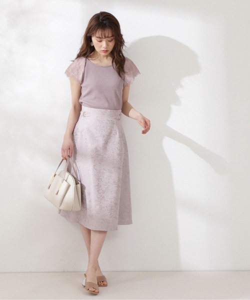 PROPORTION BODY DRESSING(プロポーションボディドレッシング)の「バックシャンジャガードフレアスカート / 1211220505(スカート・レディース・グレー/ピンク系その他2・X-SMALL/SMALL/MEDIUM)」の6枚目の写真