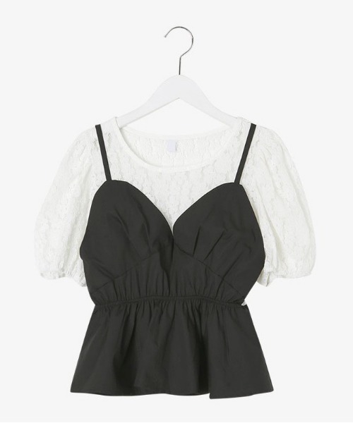 SONA（ソナ）の「SONYUNARA フラワーレースビスチェブラウス（シャツ/ブラウス・レディース・ブラック・FREE）」の3枚目の写真