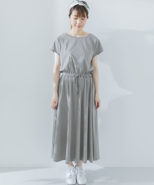 URBAN RESEARCH Sonny Label（アーバンリサーチサニーレーベル）の「【WEB限定】フレンチラグランフレアワンピース（ワンピース・レディース・ネイビー/グレー系その他/ピンクベージュ・FREE）」の18枚目の写真