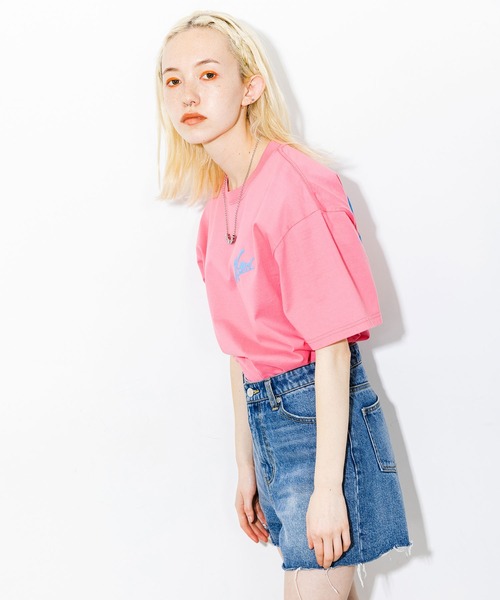 X-girl（エックスガール）の「HANDWRITING LOGO S/S TEE（Tシャツ/カットソー・レディース・ホワイト/ライトブルー/ブラック/ピンク・M/XL/L/S）」の15枚目の写真