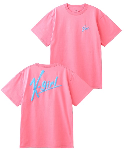 X-girl（エックスガール）の「HANDWRITING LOGO S/S TEE（Tシャツ/カットソー・レディース・ホワイト/ライトブルー/ブラック/ピンク・M/XL/L/S）」の20枚目の写真