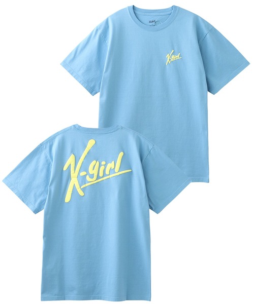 X-girl（エックスガール）の「HANDWRITING LOGO S/S TEE（Tシャツ/カットソー・レディース・ホワイト/ライトブルー/ブラック/ピンク・M/XL/L/S）」の8枚目の写真