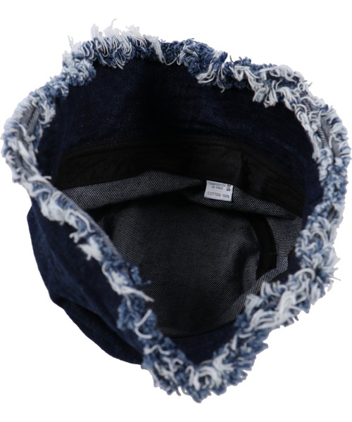 SPINNS（スピンズ）の「ダメージ加工デニムバケットハット（ハット・レディース・ブラック/ブルー・ONESIZE）」の7枚目の写真