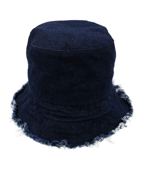 SPINNS（スピンズ）の「ダメージ加工デニムバケットハット（ハット・レディース・ブラック/ブルー・ONESIZE）」の11枚目の写真
