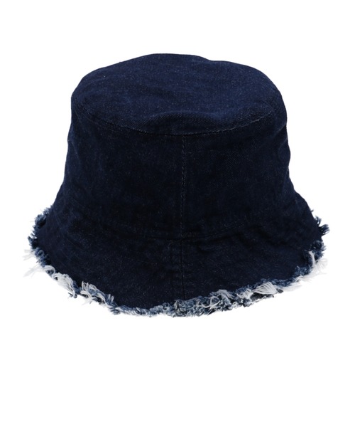 SPINNS（スピンズ）の「ダメージ加工デニムバケットハット（ハット・レディース・ブラック/ブルー・ONESIZE）」の4枚目の写真