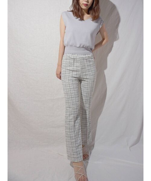 MERCURYDUO(マーキュリーデュオ)の「ジャガードカットフレアイージーパンツ(その他パンツ・レディース・その他1・SMALL/MEDIUM)」の4枚目の写真
