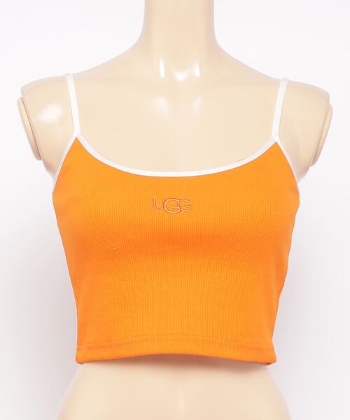 UGG（アグ）の「UGG ロゴ刺繍 リブキャミ / アグ ロゴシシュウ リブキャミ（キャミソール・レディース・ホワイト/ブラック/ブルー/オレンジ・L/M）」の4枚目の写真