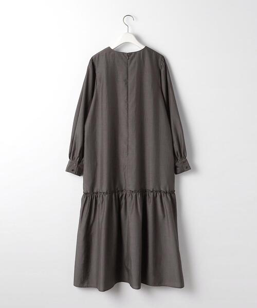 【新品タグ付】ANAYI ライトローンティアードワンピース 38 カーキ シンピンタグヅケ】アナイ ライトローンティアードワンピース 38 カーキ