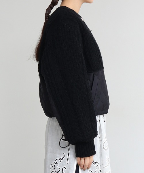 cardo fabrica（カルドファブリカ）の「ニット × キルティングブルゾン（ブルゾン・レディース・ブラック/ライトカーキ・FREE）」の21枚目の写真